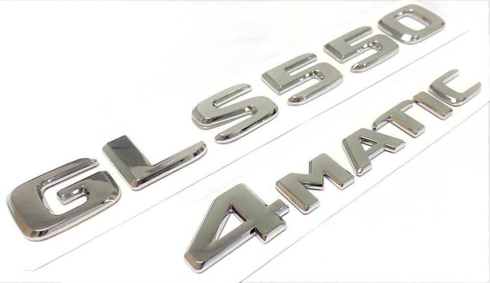 GLS550 + 4matic Chrome Car SUV Rear Trunk Emblem Badge Nameplate Decal Number