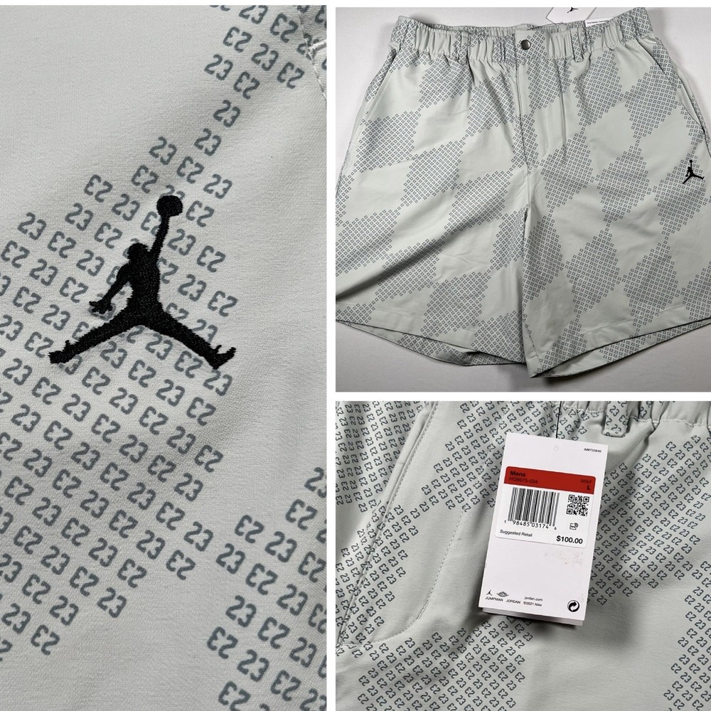 NWT Nike Jordan Sport Dri-FIT Printed 23 Golf Shorts HQ8675-034 Men's Size Large