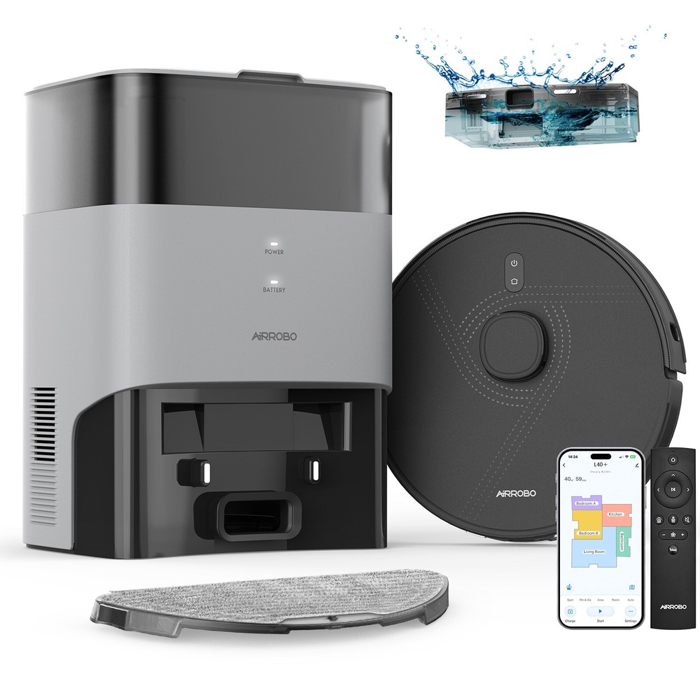 AIRROBO L40+ Self-Emptying Robotic Robot Vacuum and Mop APP/Voice Control US