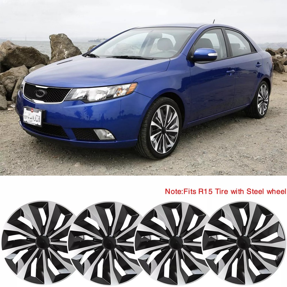 Kia Forte 15 Inch 4-Piece Hubcaps for R15 Steel Wheels