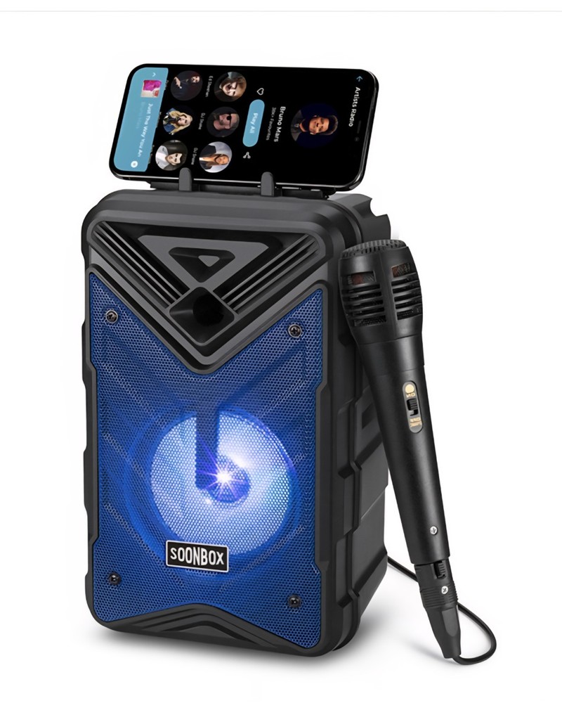 SOONBOX S-7 Portable Karaoke Bluetooth Speaker with USB FM Radio and Rechargeable Battery