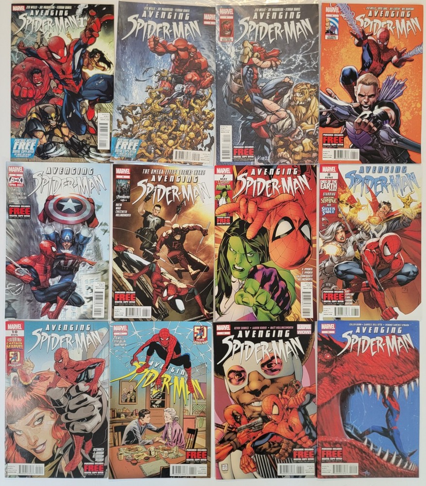 Avenging Spider-Man Comic lot (17) #1-8, 10, 11 & 13-18 NM, Slott 2012 Dell'Otto