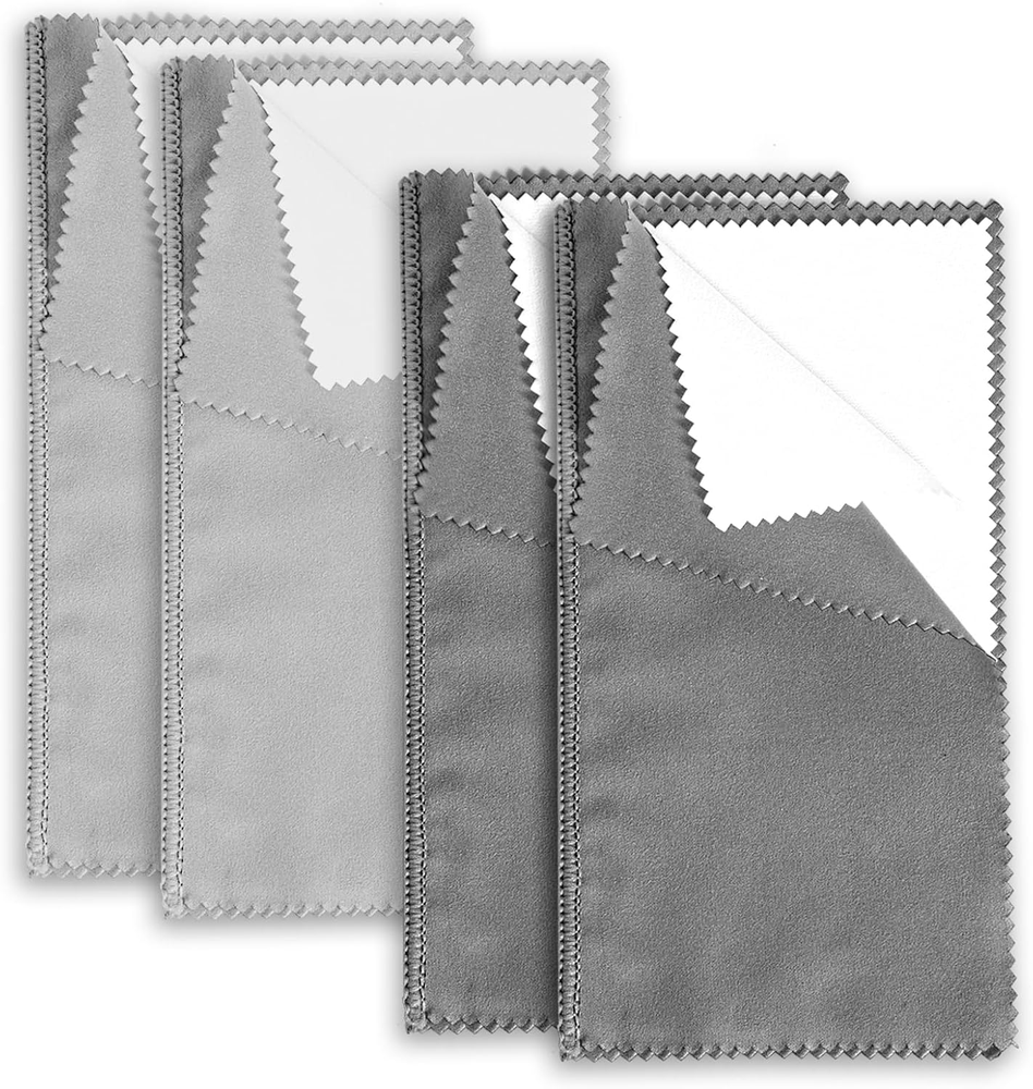 4Pcs Silver Polishing Cloth, 7.87X7.87In Double-Side Jewelry Cleaning Cl