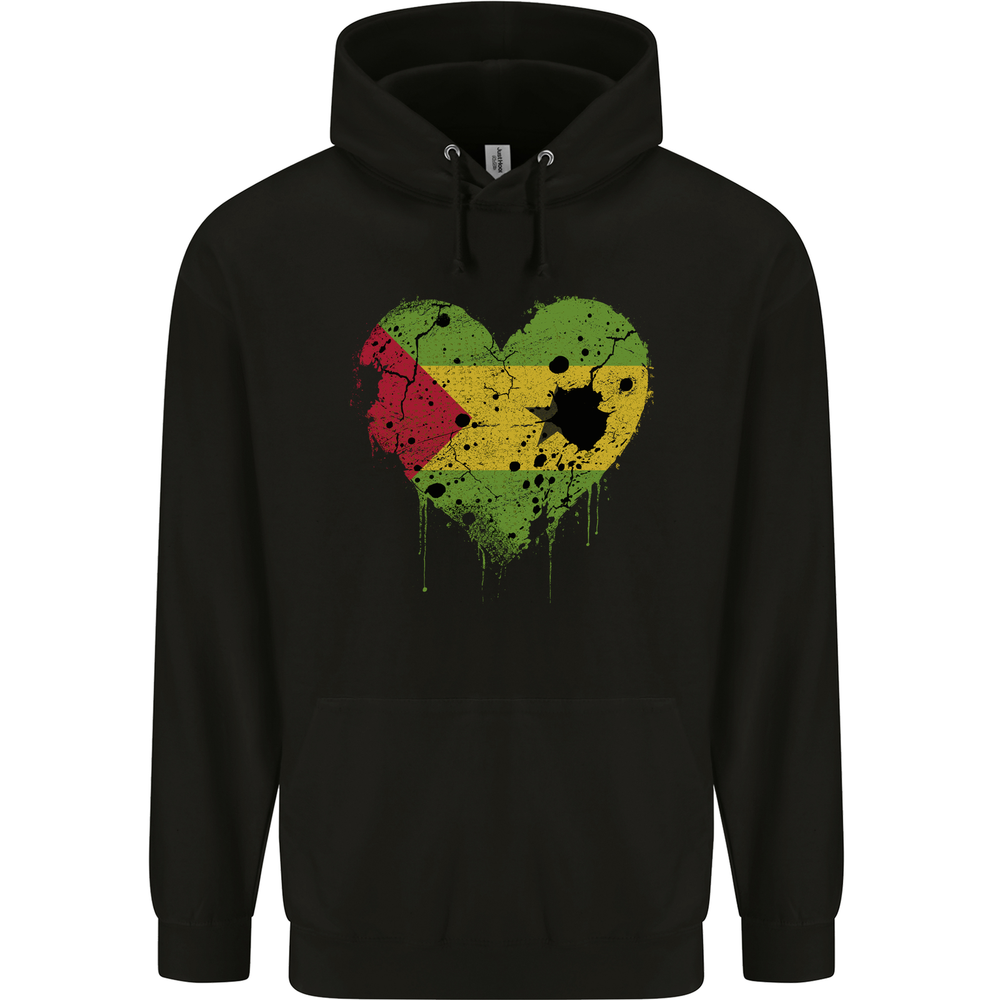 Love Sao Tome and Principe Flag Day Football Mens 80% Cotton Hoodie