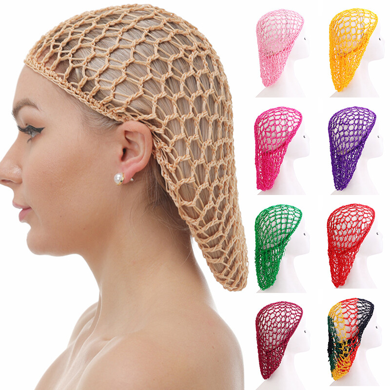 Elastic Mesh Hair Net for Women - Rayon Crochet Turban Head Cover