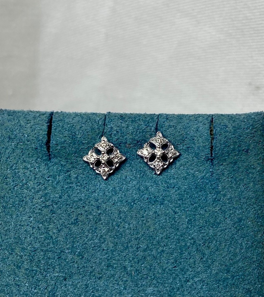 9ct White Gold Elegant Stud Earrings for Women  