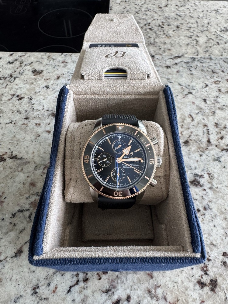 Breitling Superocean Heritage II 44mm 18k Rose Gold Chronograph Men's Watch