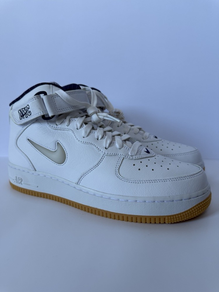 NIKE AIR FORCE 1 MIF QS JEWEL NYC WHITE MIDNIGHT NAVY BLUE DH5622 100 Mens 10.5