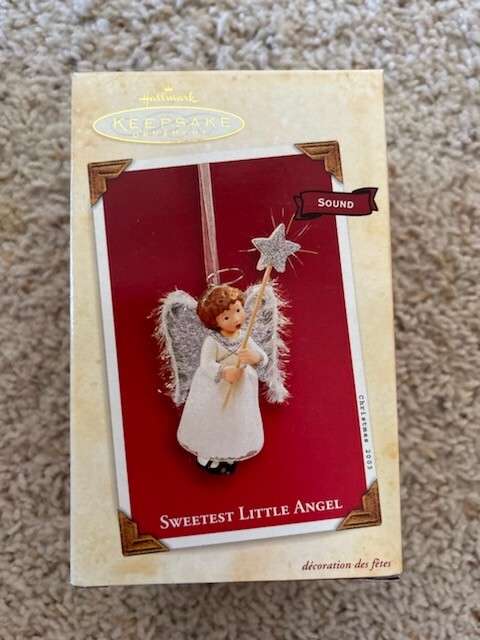 Hallmark Keepsake Ornament Sweetest Little Angel Sound Magic 2003 White Star