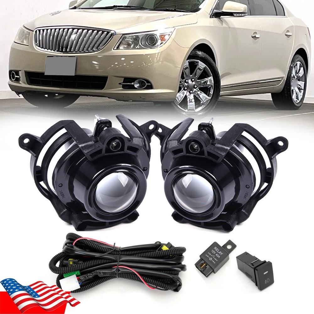 Fog Light Lamp w/Wiring Switch Kit For Chevy Malibu 2008 2009-12 LaCrosse 10-13
