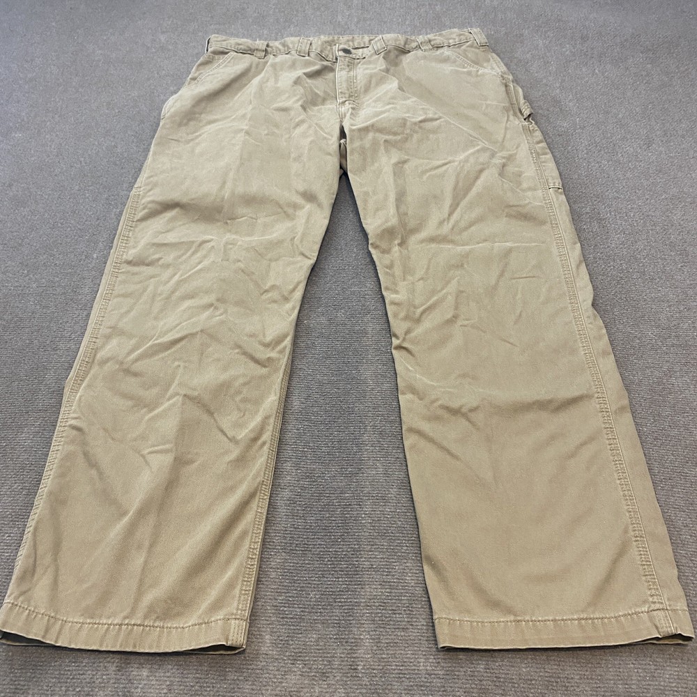 Carhartt Carpenter Pants B324 DKH Mens 44 Fits 43x32 Tan Relaxed Fit