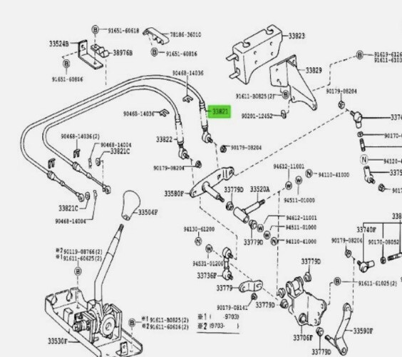 Toyota Genuine Coaster 33821-36201 Transmission Shift Control Cable New OEM