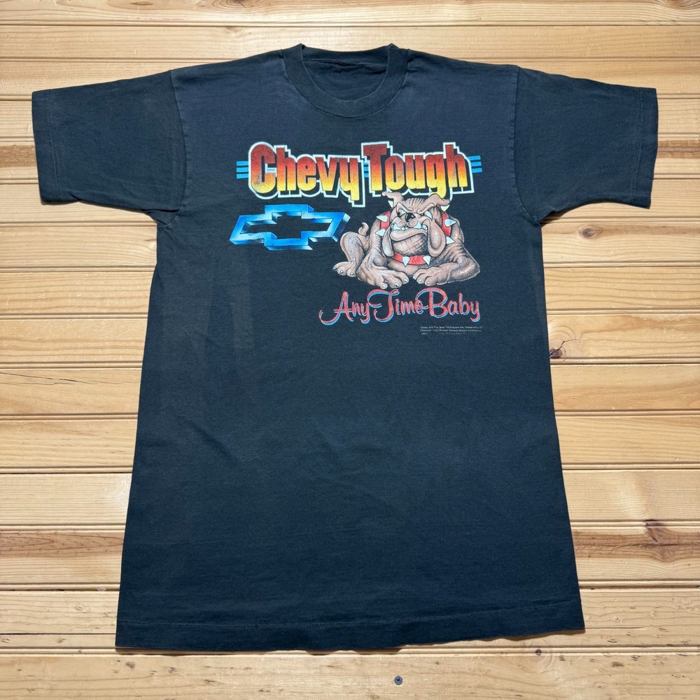 Vintage 90s Chevy Tough Chevrolet Bulldog Single Stitch Graphic T-Shirt - Medium