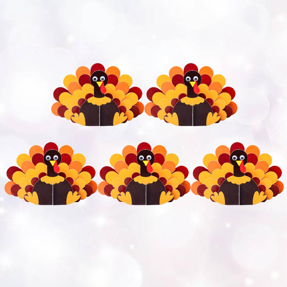 5-Piece DIY Turkey Craft Kit for Festive Paper Centerpiece Decor  