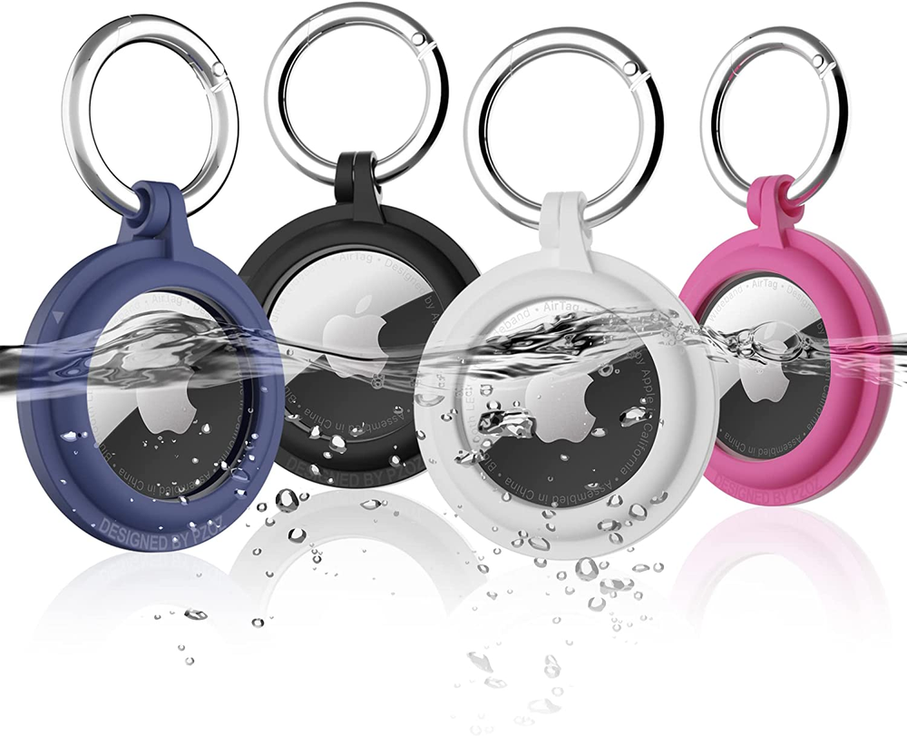 4 Pack Airtag Case Keychain with Screen Protector Holder for Apple Airtag Accessories
