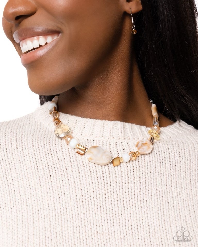 New Paparazzi Jewelry-Apartment Accent Necklace And Bracelet-Brown