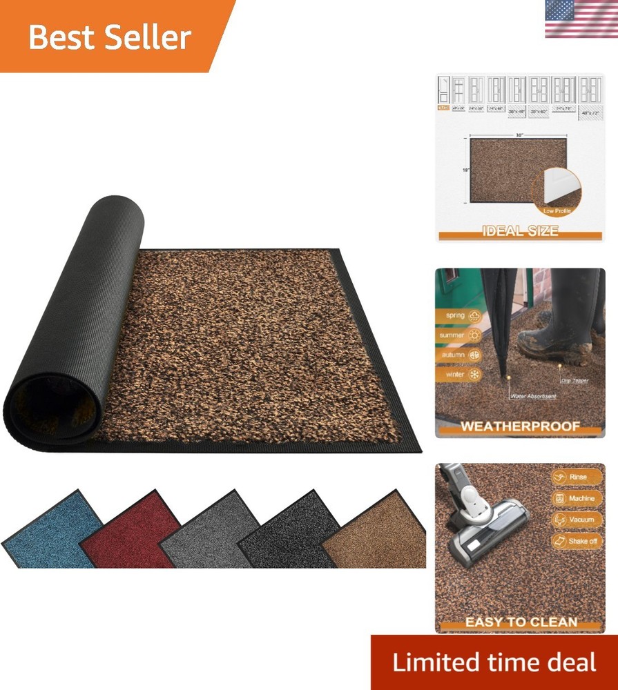 Elegant Machine Washable Non-Slip Doormat 30x18 Inches for Home Entry