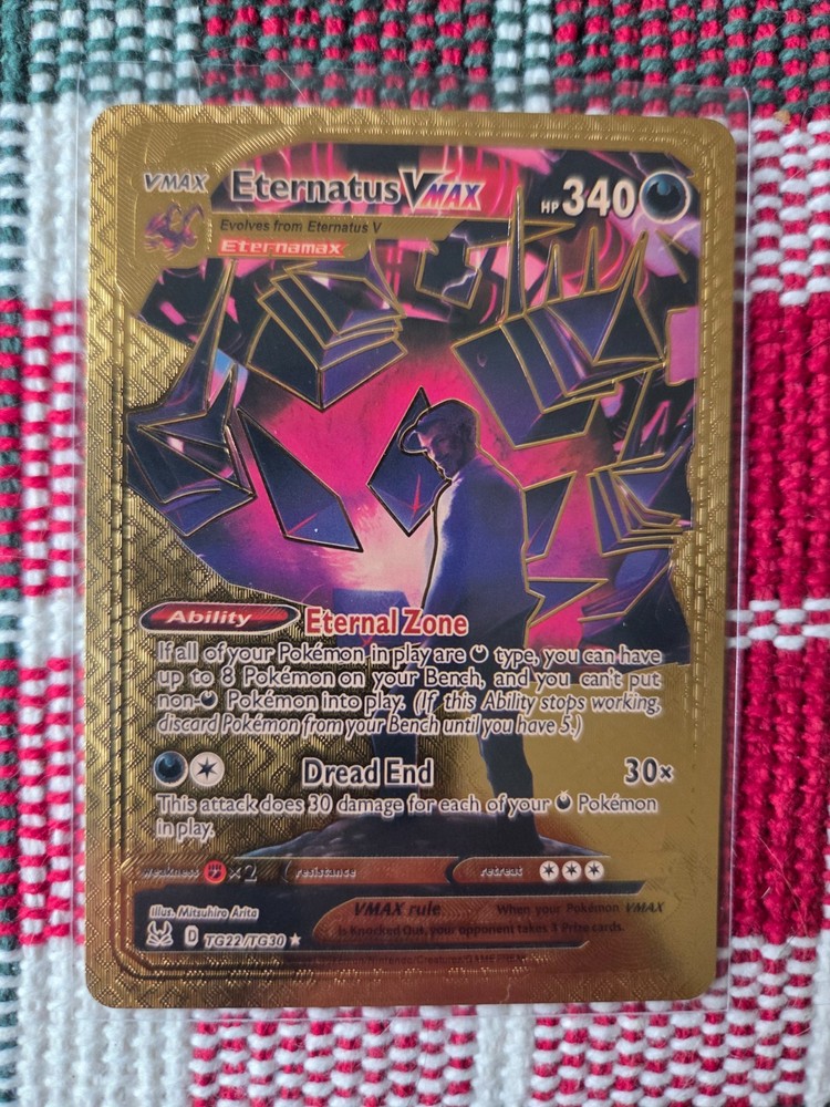 Pokemon Eternatus VMAX GOLD Foil Fan Art Collector Card  - 340 HP