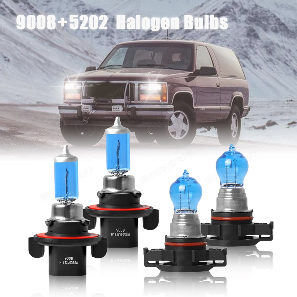 For GMC Yukon 2007-2014 Halogen Headlight High/Low Beam Fog Light Bulb 9008+5202