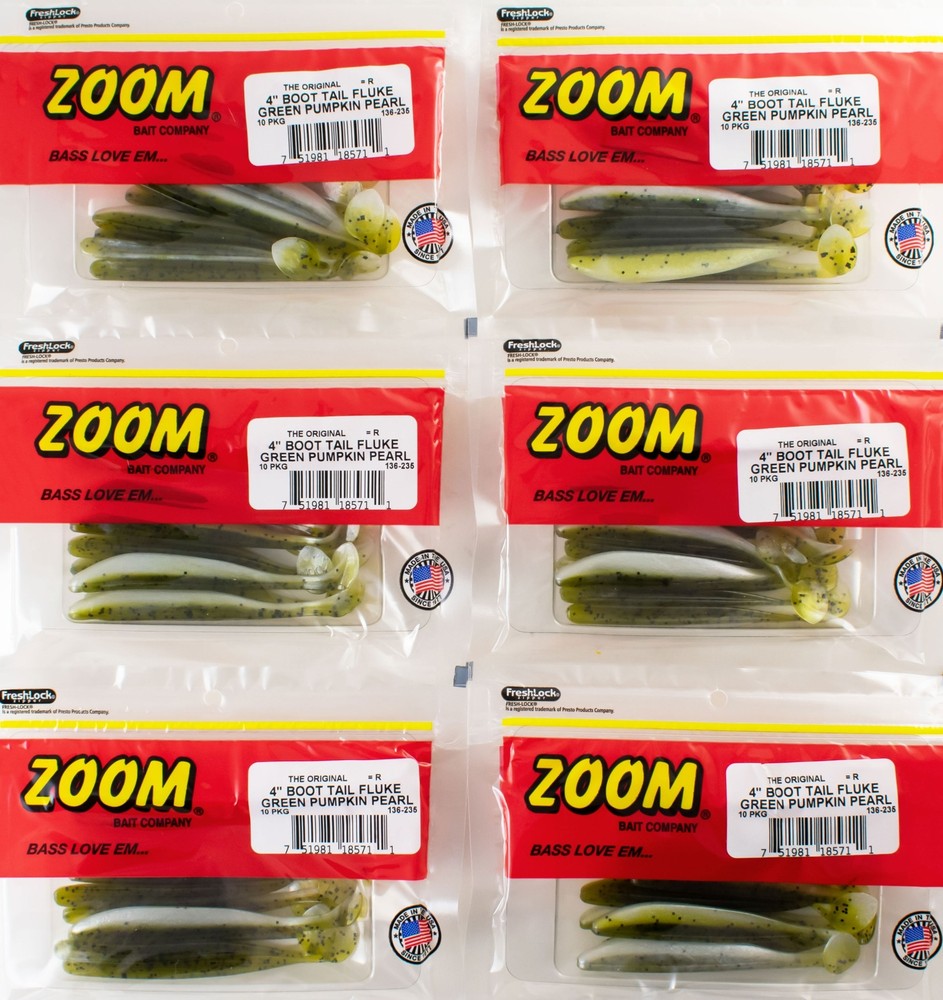 (LOT OF 6) ZOOM BOOT TAIL FLUKE 4