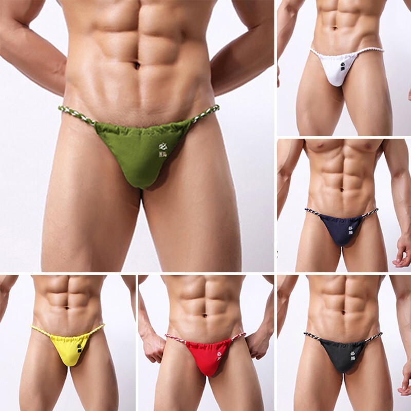 Briefs Panties Mini Jockstraps M-2XL Male Underwear Black Cotton Shorts