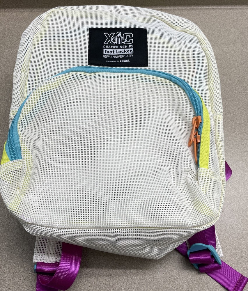 Hoka Foot Locker XC Championship White Colorblock Backpack Bag Cross Country Run