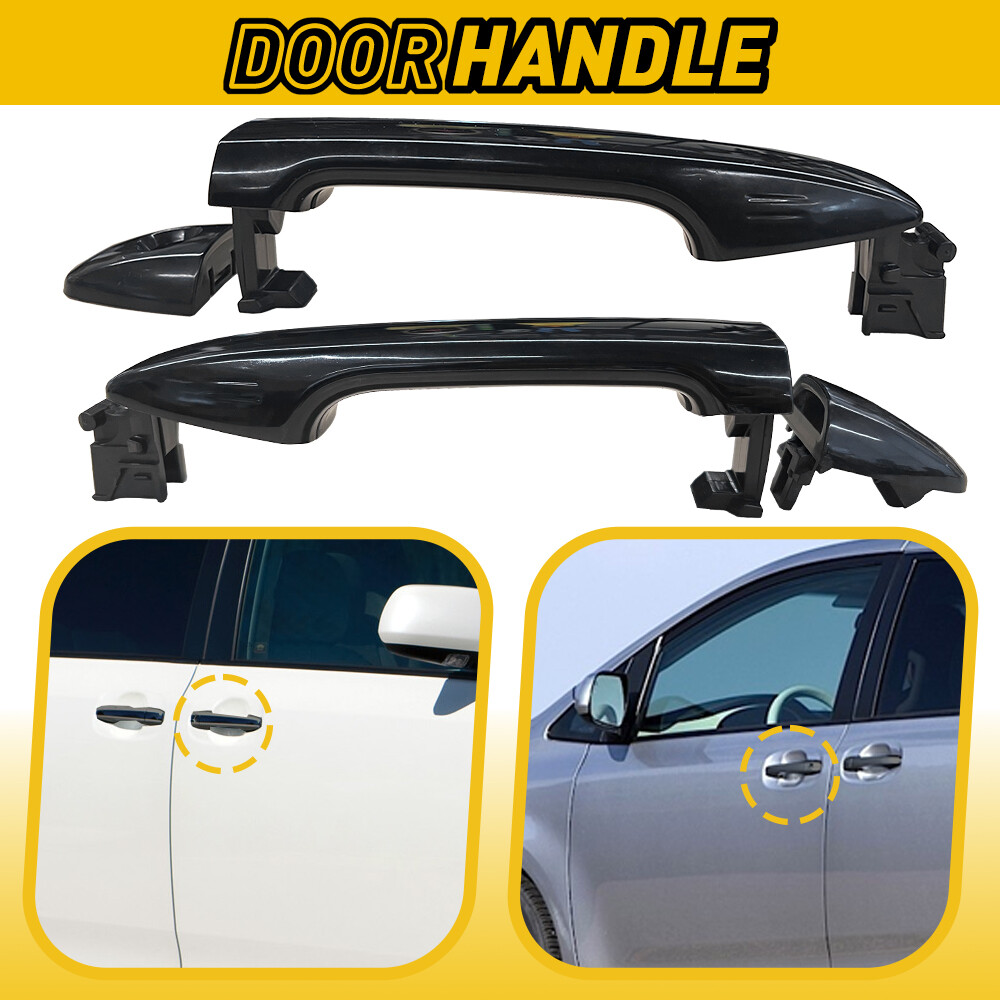 Exterior Outer Outside Door Sliding Handle Primed Black Front Left Right Pair