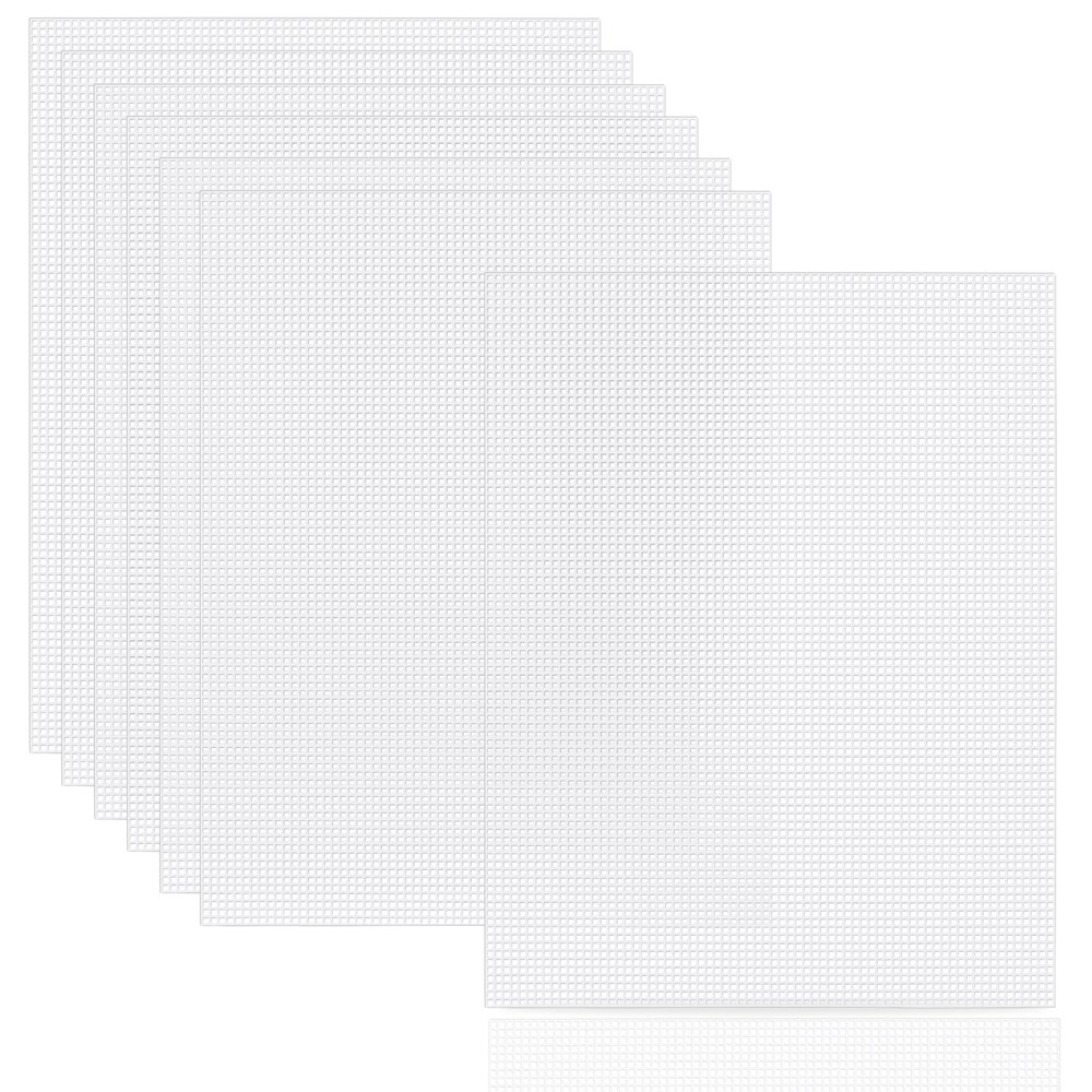 7 Pieces Plastic Canvas Sheets 7 Count Plastic Mesh 10.5 x 13.5 Plastic C