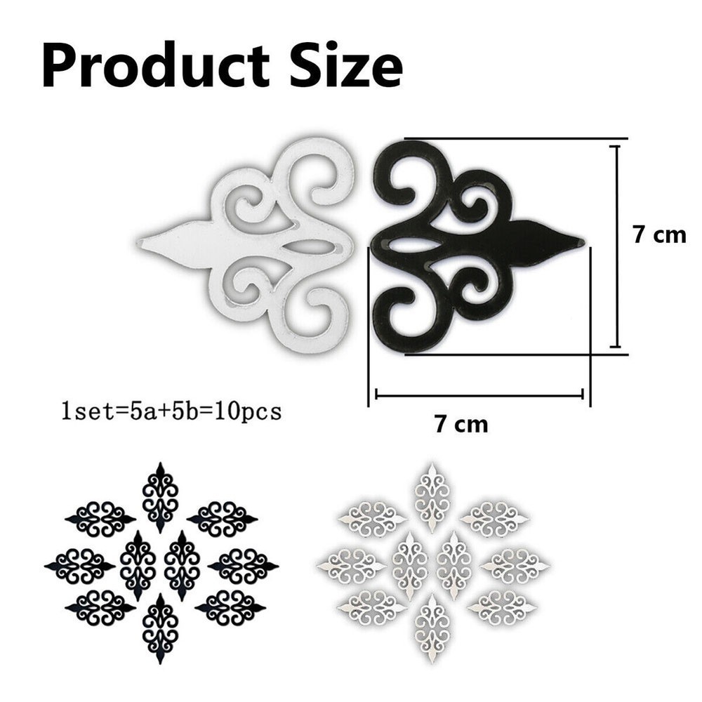 Brand New Wall Sticker Vinyl Art 10pcs 3D Decor 7CM*7CM*10 Acrylic Flower