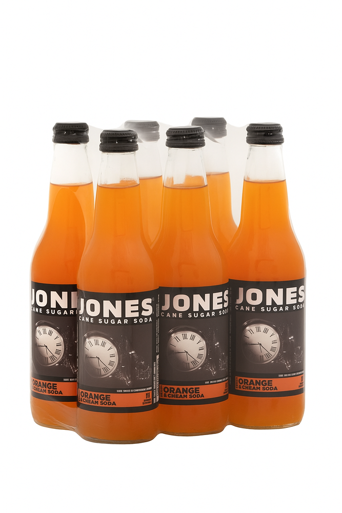 Jones Soda Orange & Cream 6-Pack with Cane Sugar 12 oz Bottles