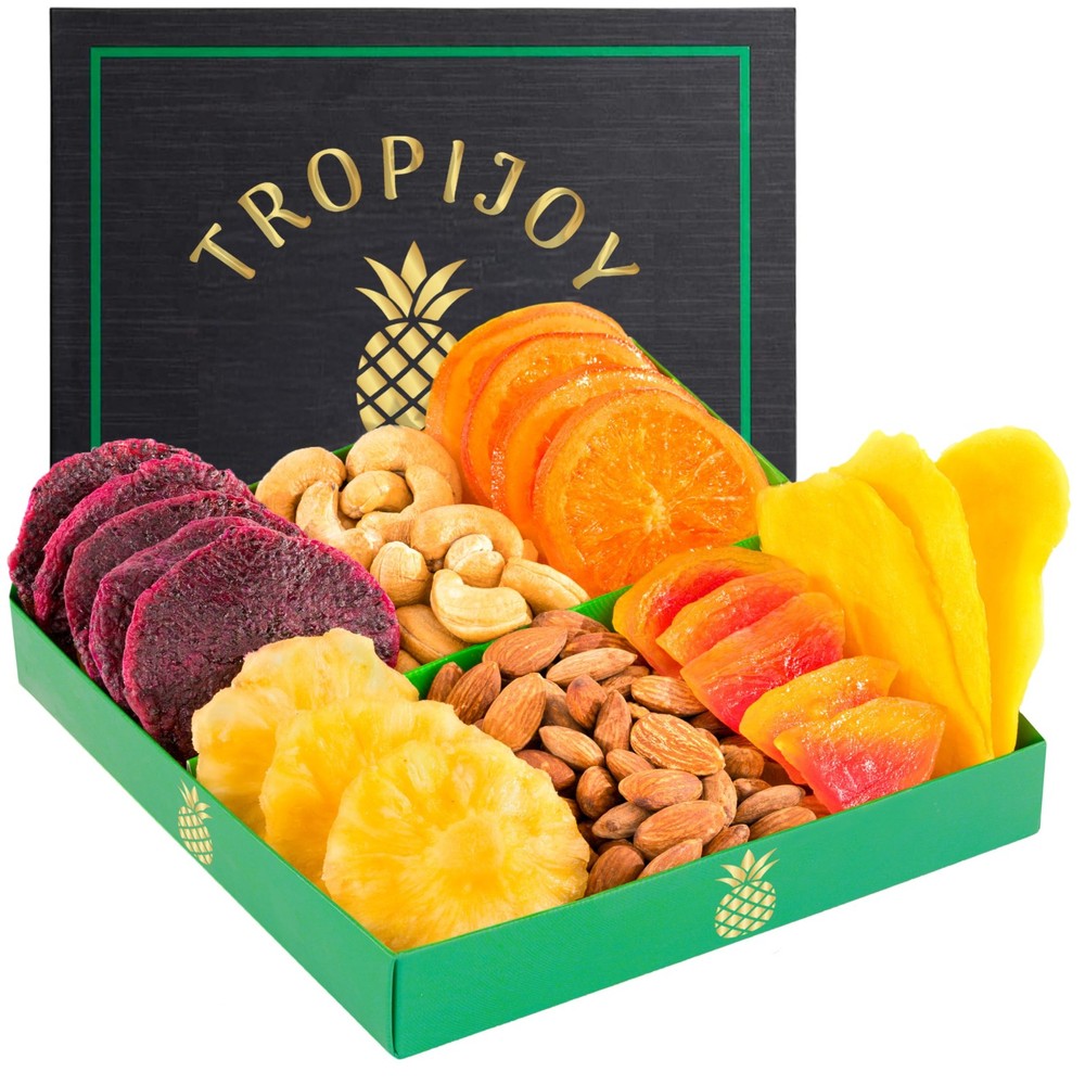 Dried Fruit and Nuts Gift Basket – 7 Gourmet Tropical Assortment | 12.5oz Sof...