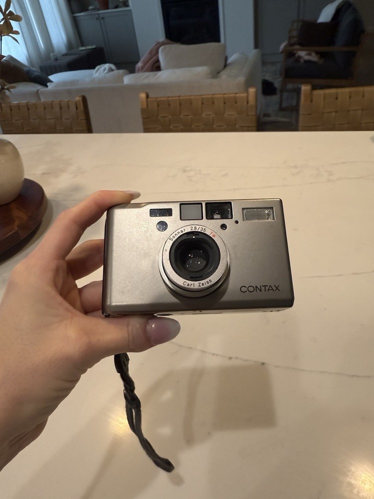 Contax T3 Titan Silver 35mm Point & Shoot Film Camera with Double Teeth