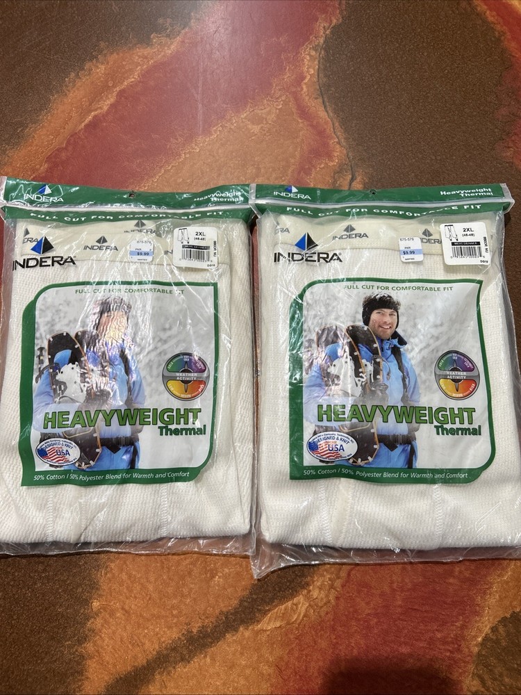 Indrea Therma White Men’s Heavyweight Long Johns in 2XL Size