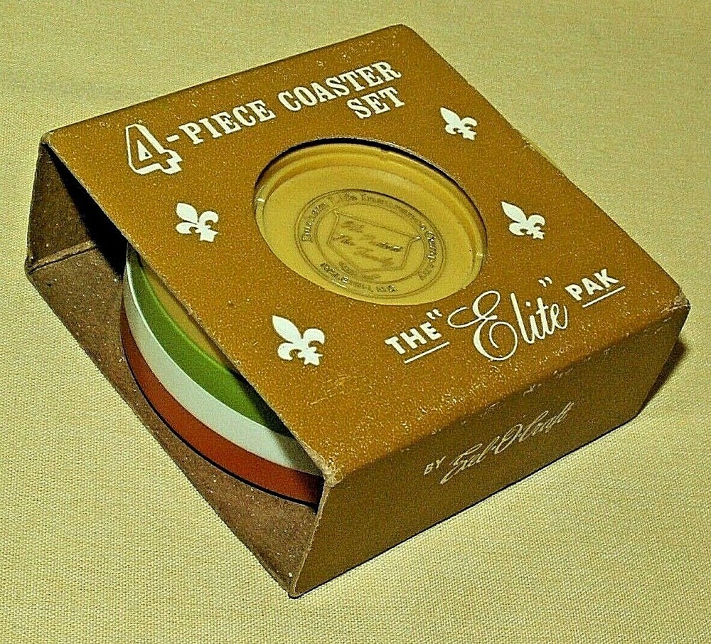 DURHAM LIFE INSURANCE COASTERS VINTAGE EXEL-O-CRAFT FOLEY ELITE PACK 4 PLASTIC*