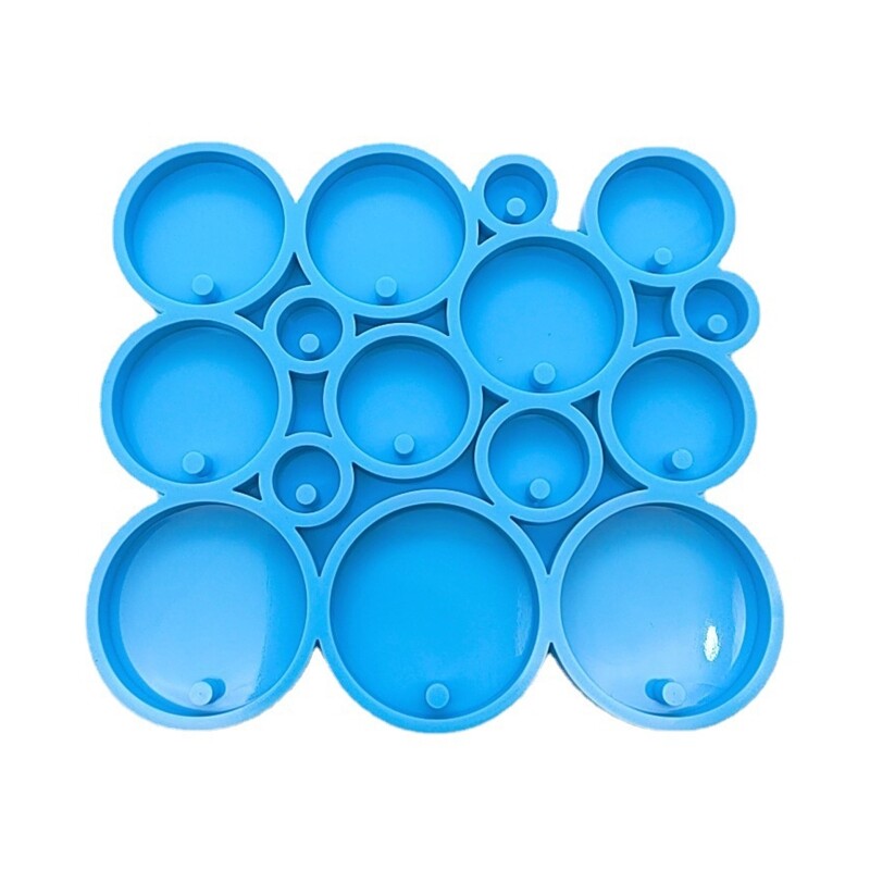 Resin silicone round keychain charm mold for DIY crafts