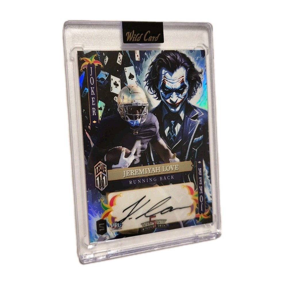 2025 Wild Card Jokers Wild Jeremiyah Love Joker True 1 Of 1 Auto Refractor 1/1