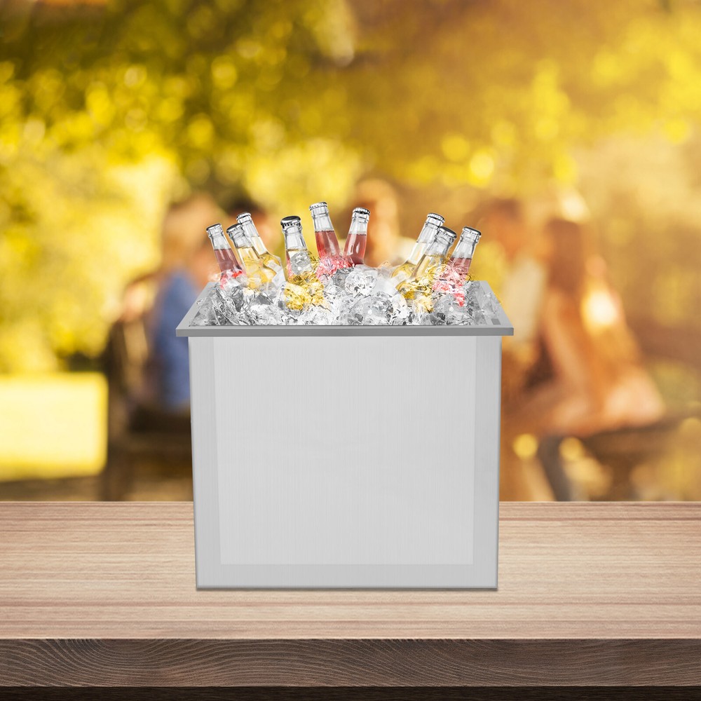 Food-grade 304 Stainless Steel 66L Drop-in Ice Chest All-in-one Open Ice Chest