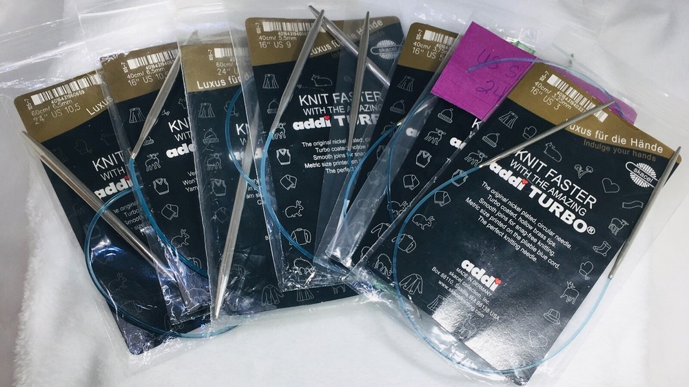 Addi Turbo 24” Circular Knitting Needles US 3, 7, 10, 10.5 -Skacel - Germany