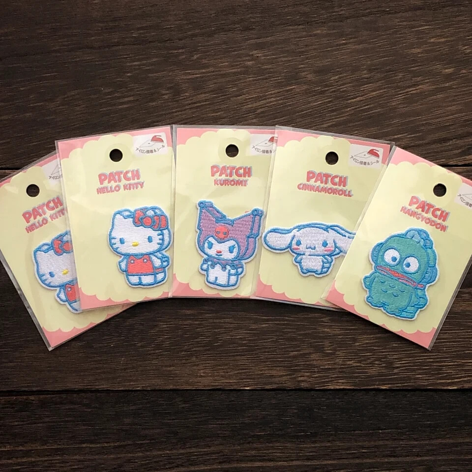 Sanrio Characters Iron-on Patch DIY Hello Kitty Kuromi etc. Applique Set of 5