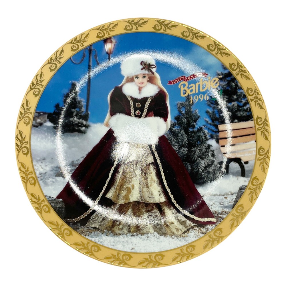 Vintage 1996 Happy Holiday Barbie Enesco Porcelain Collector Plate #7020