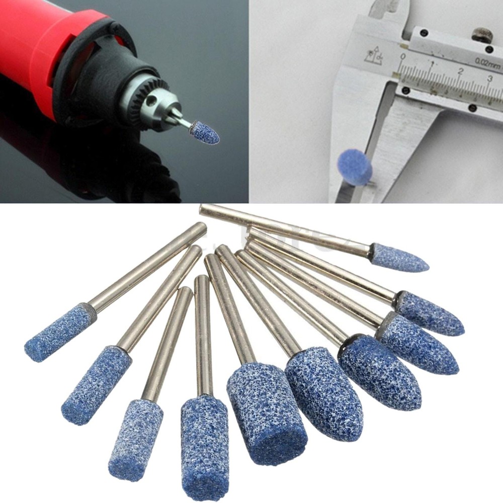 10Pack 1/8 Inch Abrasive Mounted Grinding Stones for Dremel Rotary Tools