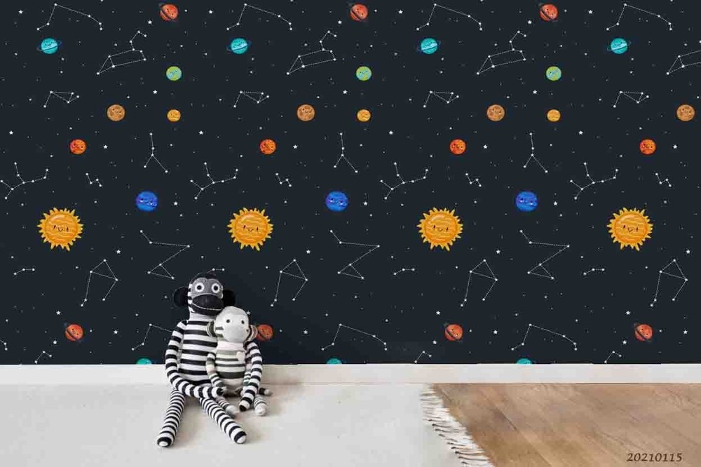 3D Space Planet Constellation Pattern Wall Murals Wallpaper Murals Wall Sticker