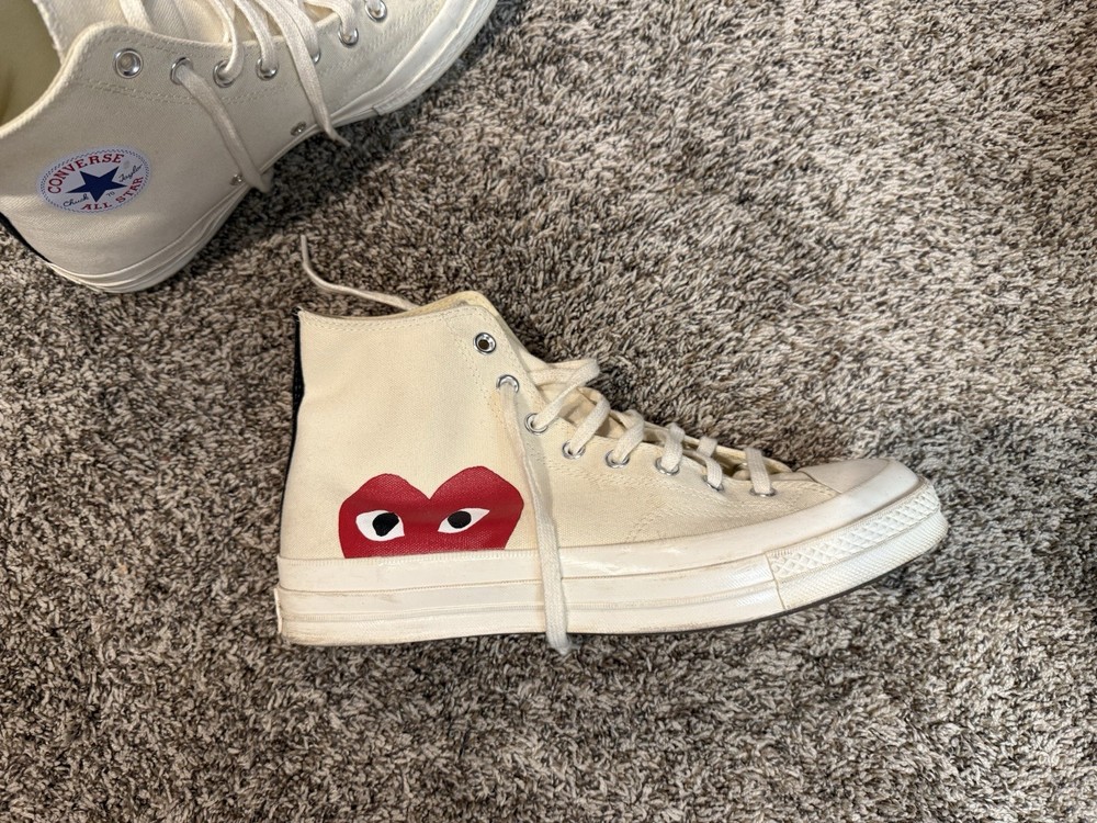 Comme des Garçons PLAY x Converse Chuck Taylor High Top Sneakers in Tan for Men
