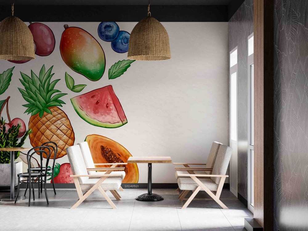 3D Fruit Watercolor Wall Murals Wallpaper Murals Wall Sticker 37