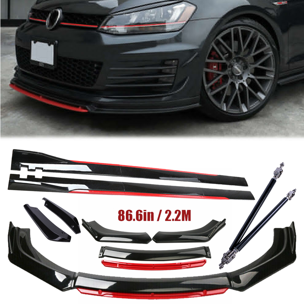For Volkswagen Rabbit Front Bumper Lip Spoiler Splitter Side Skirt Body Glossy