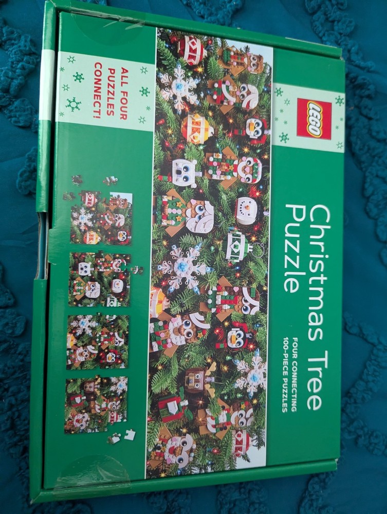 LEGO Christmas Tree Puzzle: Four Connecting 100-Piece Puzzles by LEGO &  30580