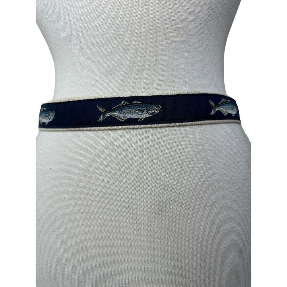 CAPE COD BELT Fish Belt Navy Blue Tan Size 32