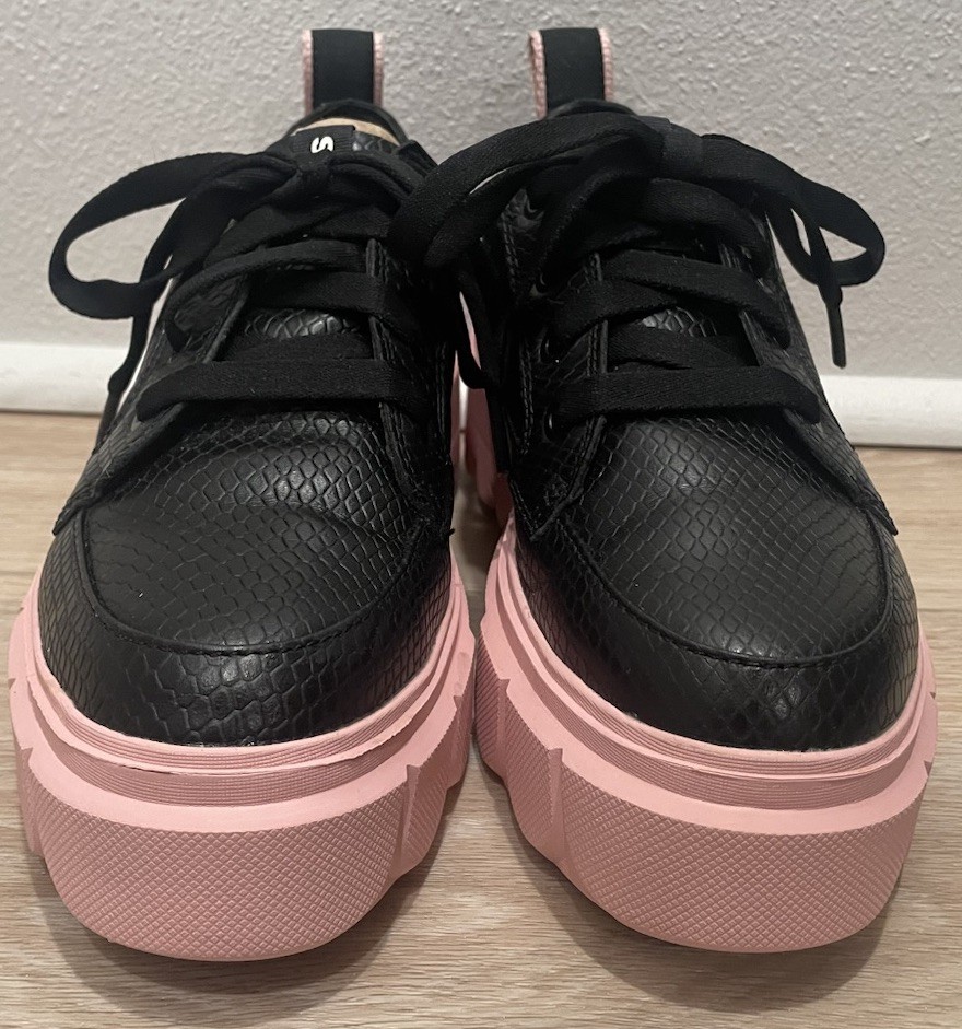 Sorel Caribou X Womens Waterproof Leather Platform Shoes Sneaker Black Pink Sz 8