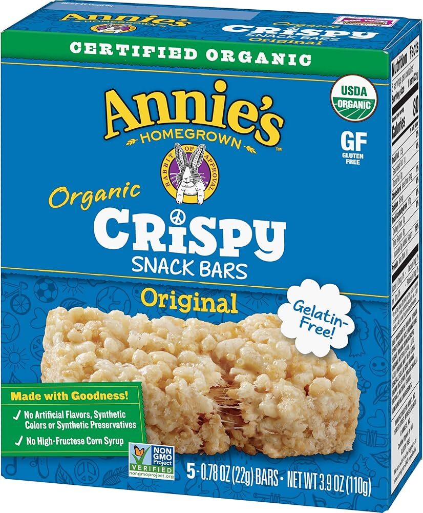 Annie's Homegrown, Bars Crispy Original Organic, 0.78 Ounce, 5 Pack