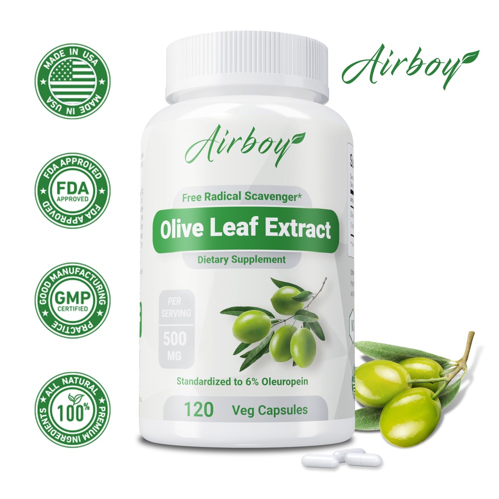 Olive Leaf Extract Capsules 500mg - Immune Support Booster - 6% Oleuropein
